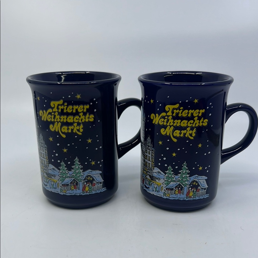 German Market Christmas Mug Lot of 2 Weihnacts Koessinger As is Please Read